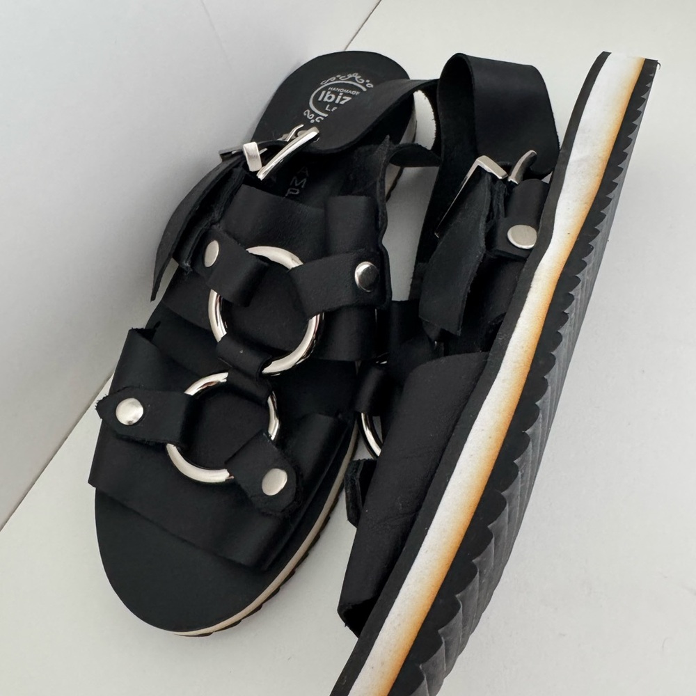 Jeffery Campbell Ibiza Handmade Sandals in Black Leather Size US 8 Women’s - Picture 4 of 4